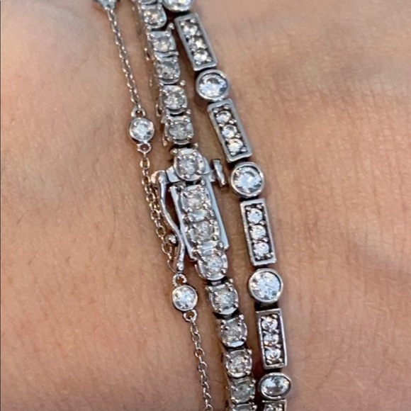 BN 2 CT. T.W. Genuine White Diamond 10K White Gold Round 7.5 InchTennis Bracelet - Picture 8 of 8